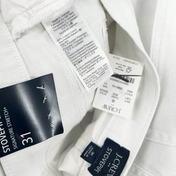 NWT J. Crew Factory White Stovepipe Straight Jean in Signature Stretch+ - Picture 7 of 8
